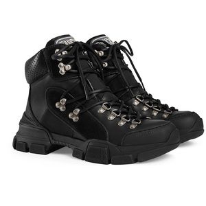 Gucci Black Leather Flashtrek High-Top Boots